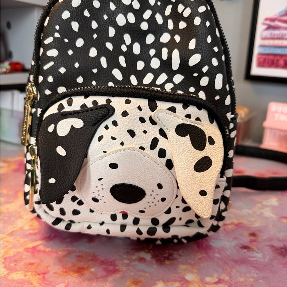 Betsey Johnson Small Dog Book Bag With Floral Print Interior